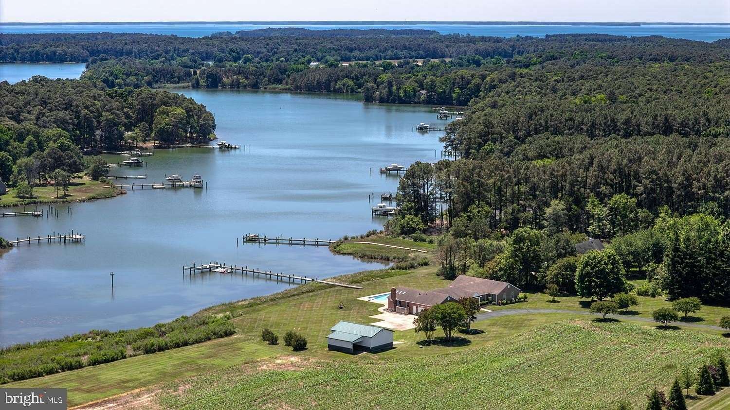 47 Acres of Recreational Land with Home for Sale in Bozman, Maryland