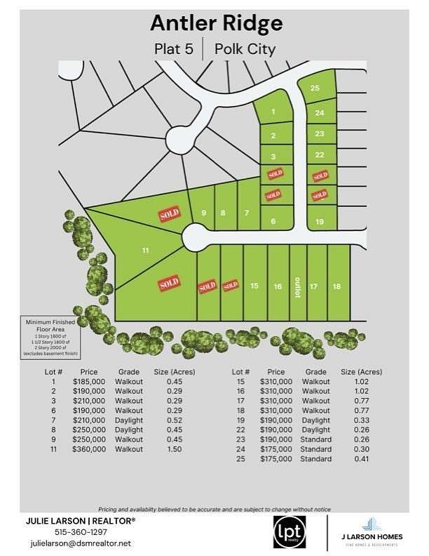 0.45 Acres of Residential Land for Sale in Polk City, Iowa