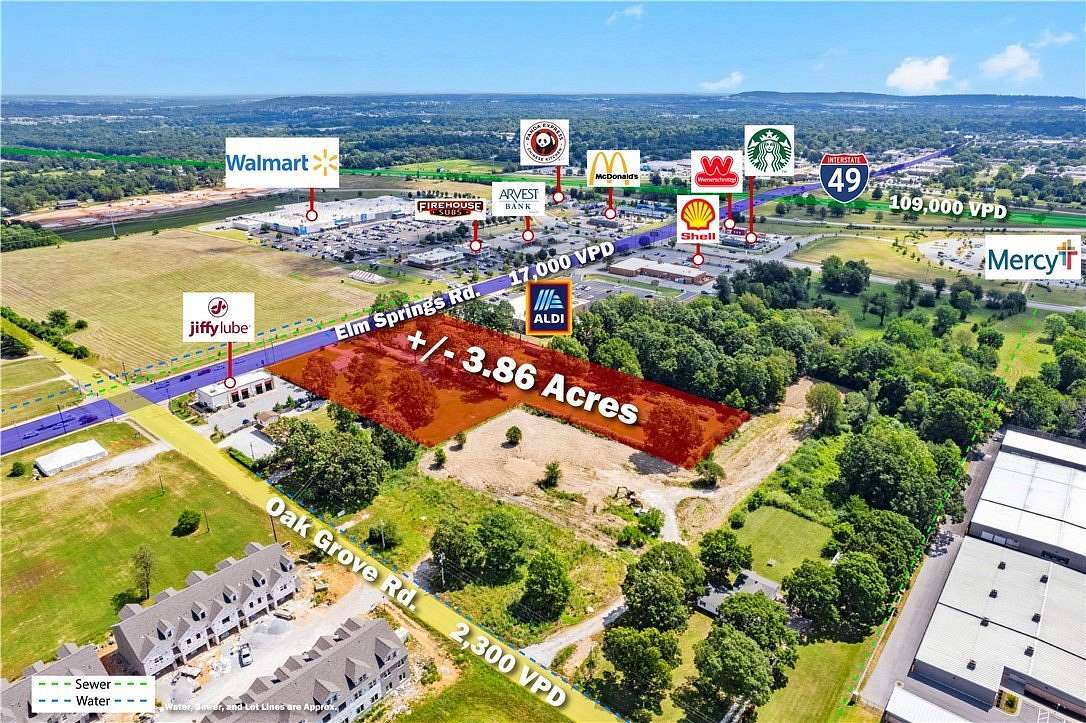 3.86 Acres of Commercial Land for Sale in Springdale, Arkansas