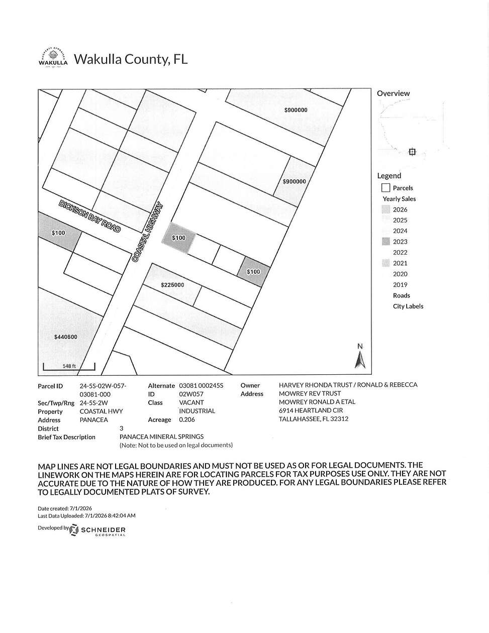0.1 Acres of Land for Sale in Panacea, Florida