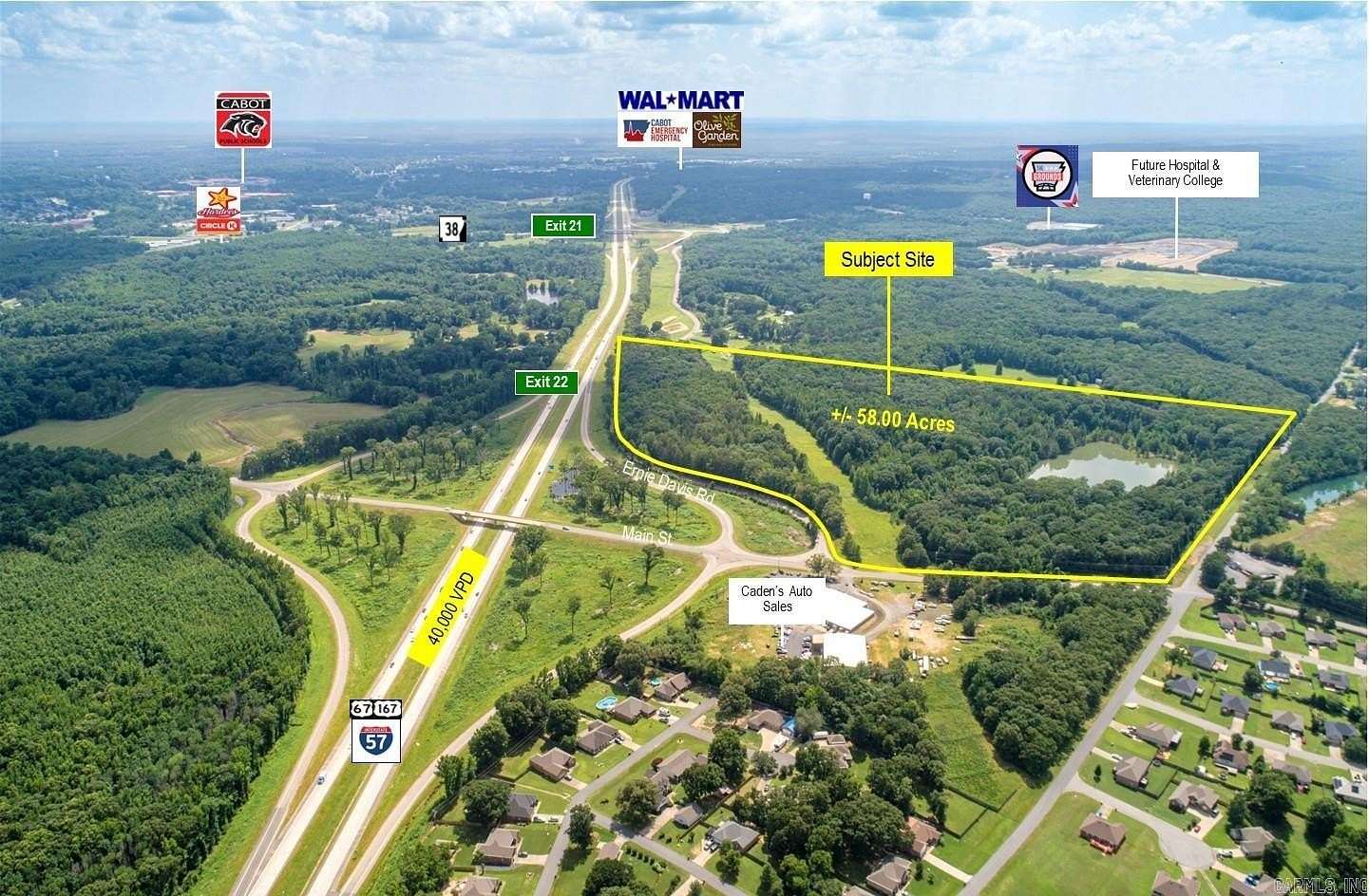 58 Acres of Land for Sale in Austin, Arkansas