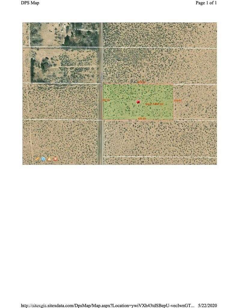 5 Acres of Residential Land for Sale in Hinkley, California