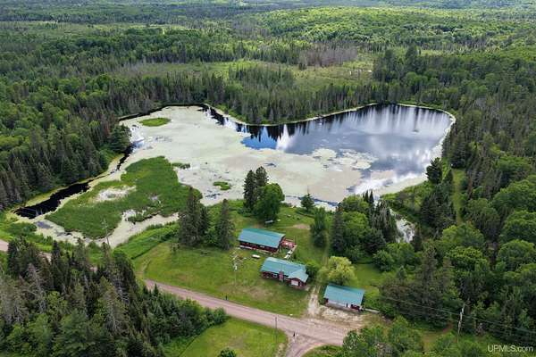 33.5 Acres of Recreational Land with Home for Sale in Bruce Crossing, Michigan