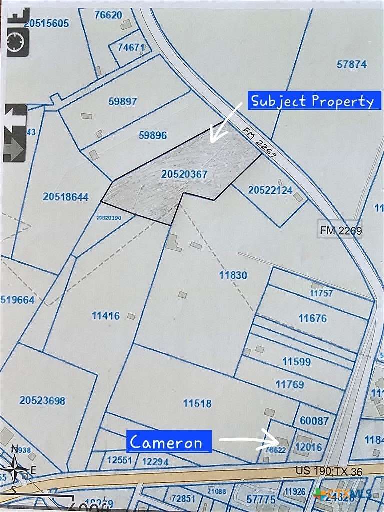 8.5 Acres of Residential Land for Sale in Cameron, Texas