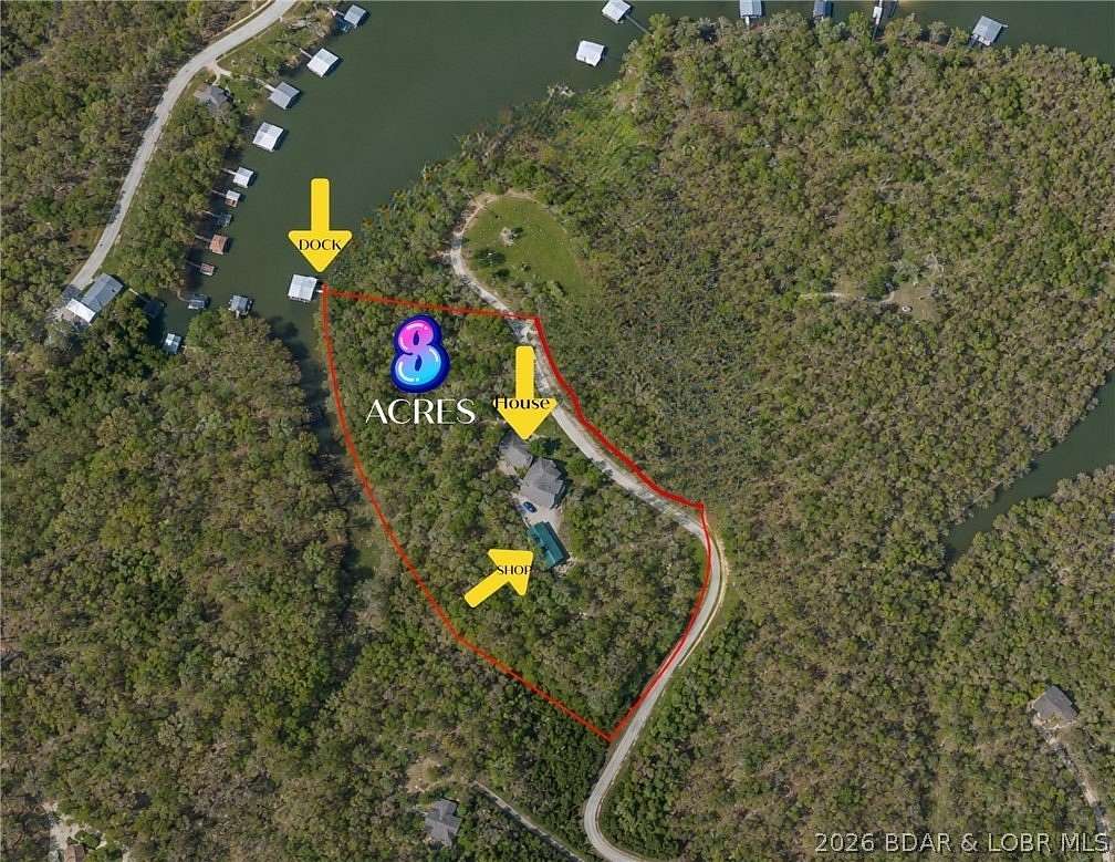 8 Acres of Land with Home for Sale in Sunrise Beach, Missouri