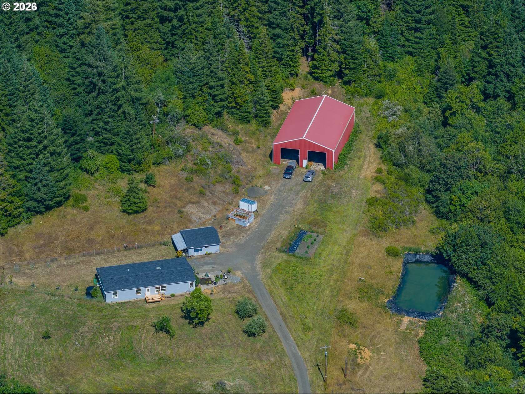 29.2 Acres of Agricultural Land with Home for Sale in Myrtle Point, Oregon