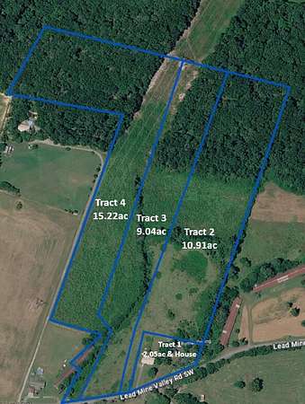 37.2 Acres of Land with Home for Auction in Cleveland, Tennessee