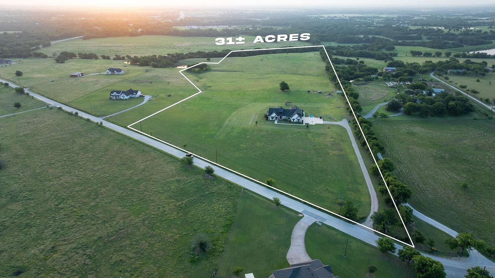 31.4 Acres of Land with Home for Sale in Sanger, Texas