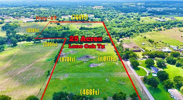 25.1 Acres of Land for Sale in Lone Oak, Texas