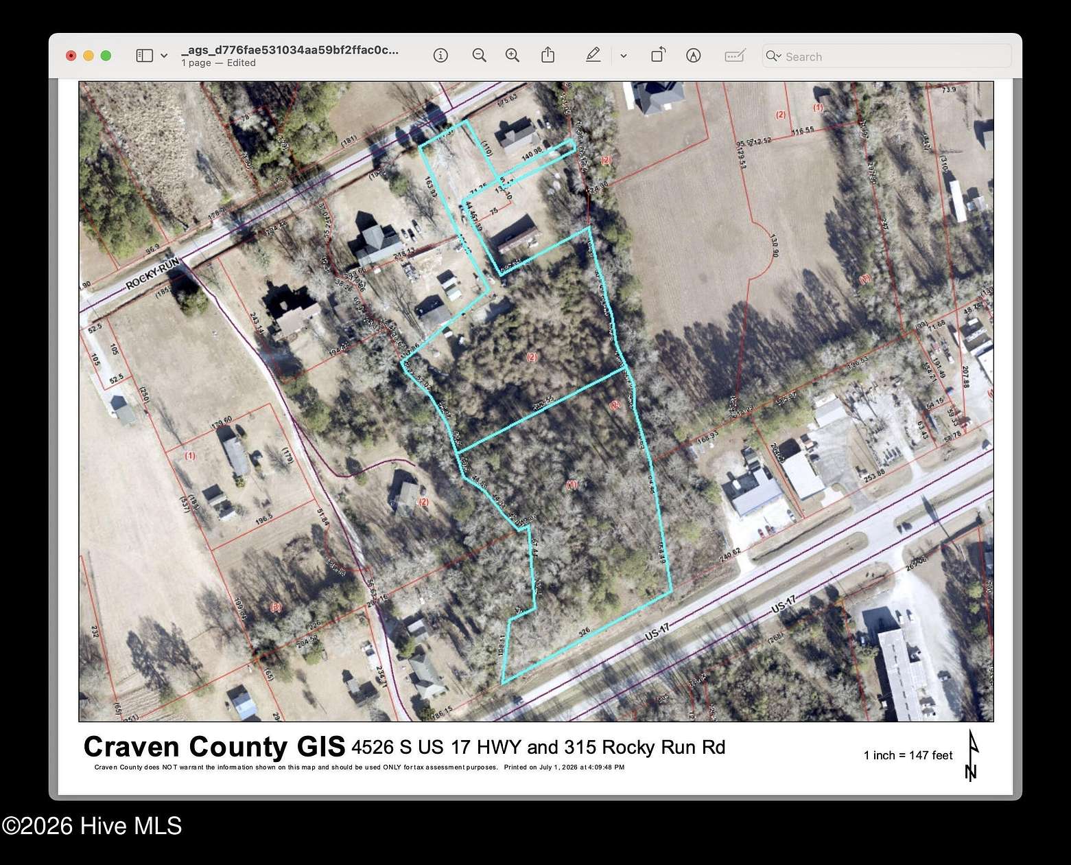 4.55 Acres of Mixed-Use Land for Sale in New Bern, North Carolina