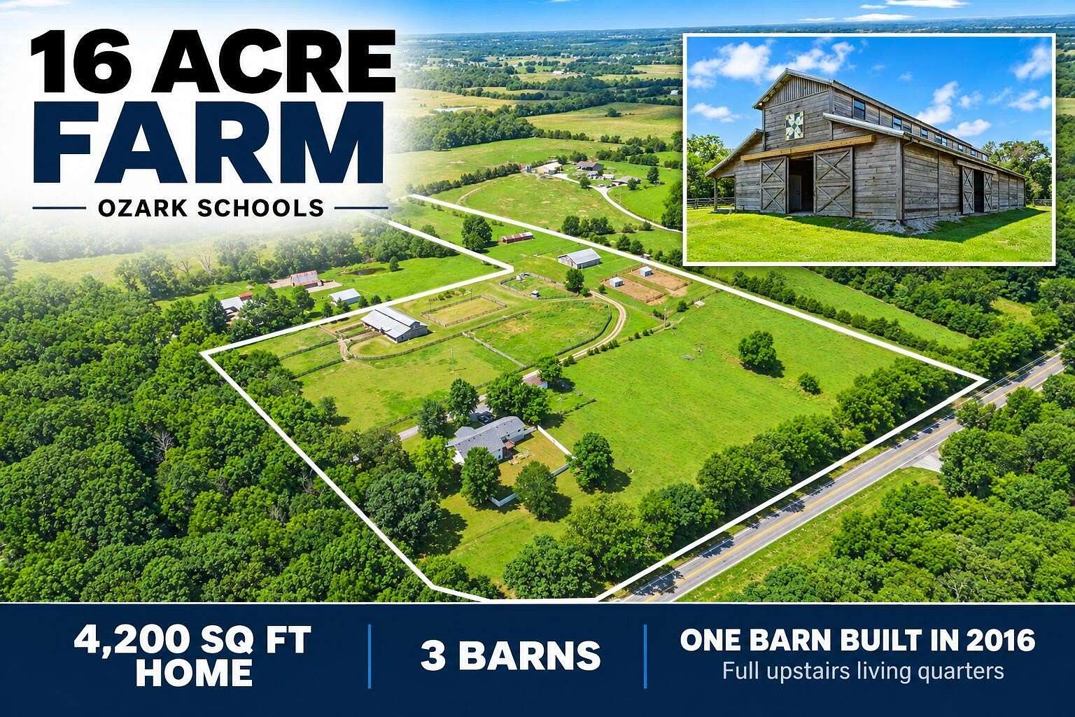 16 Acres of Land with Home for Sale in Sparta, Missouri