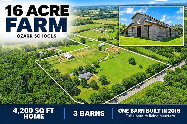16 Acres of Land with Home for Sale in Sparta, Missouri