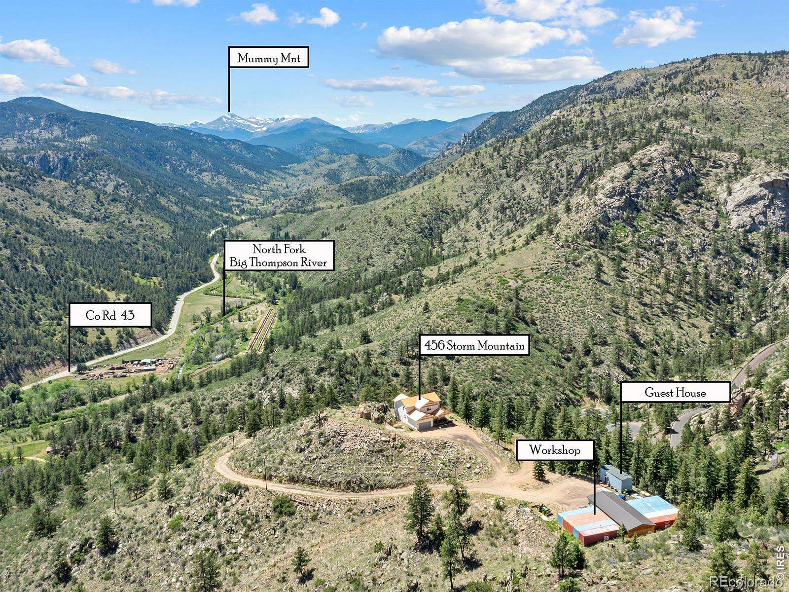 35 Acres of Recreational Land with Home for Sale in Drake, Colorado