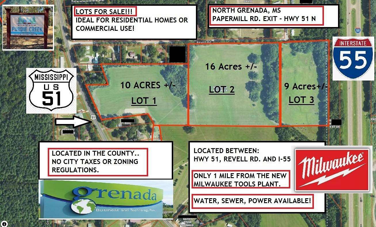 16 Acres of Mixed-Use Land for Sale in Grenada, Mississippi