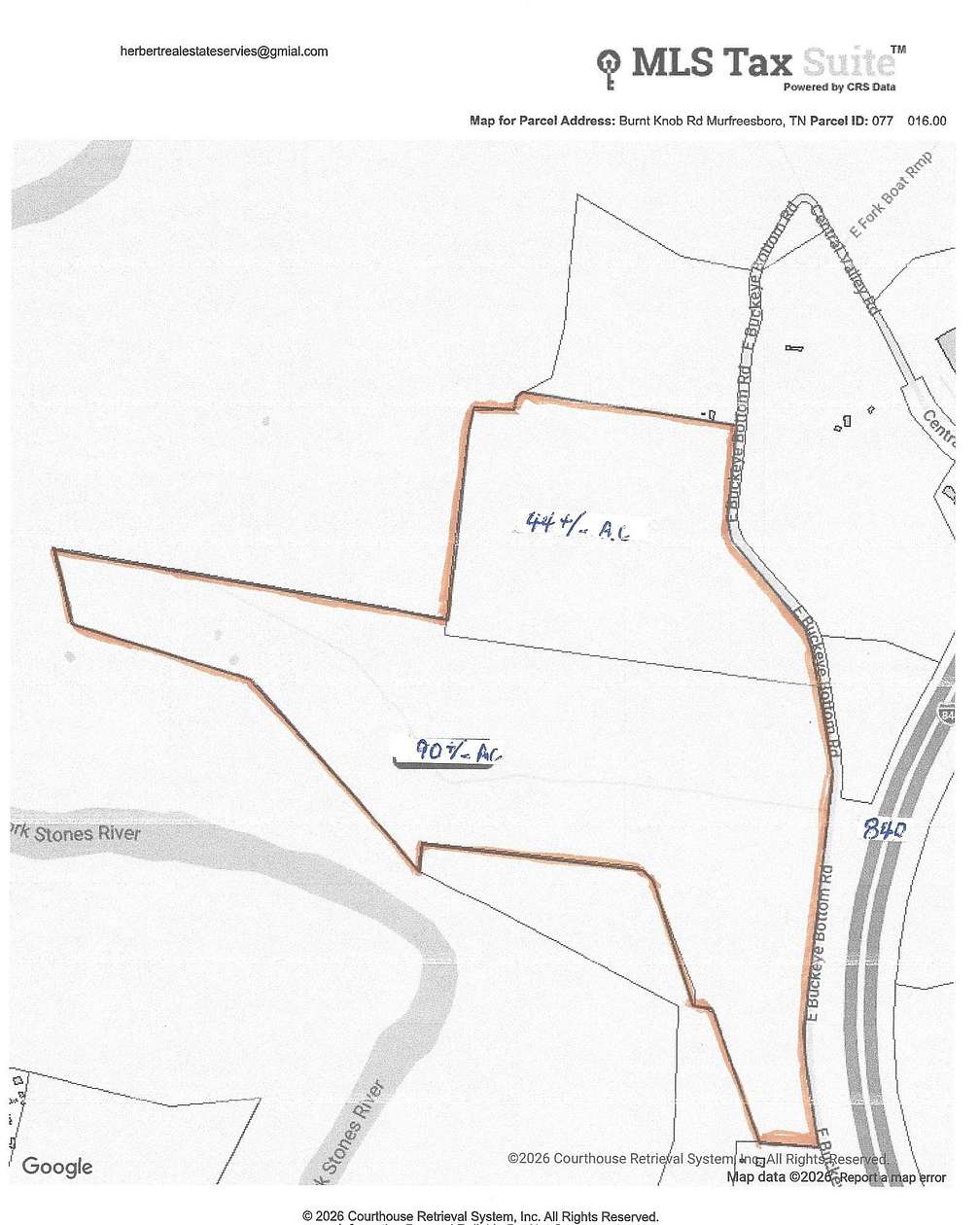 90 Acres of Agricultural Land for Sale in Murfreesboro, Tennessee