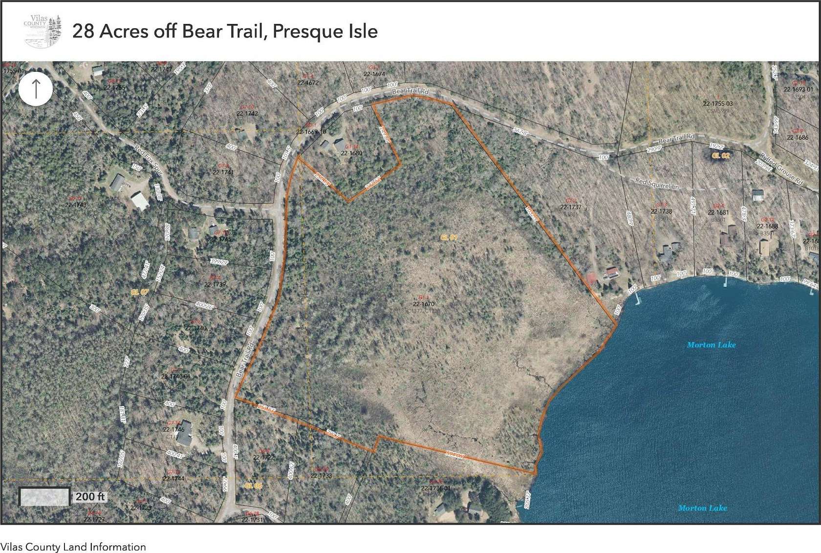 28 Acres of Recreational & Residential Land for Sale in Presque Isle, Wisconsin