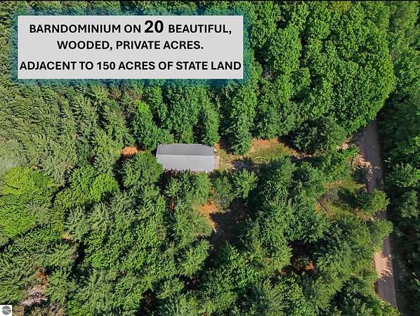 20 Acres of Recreational Land with Home for Sale in Fife Lake, Michigan