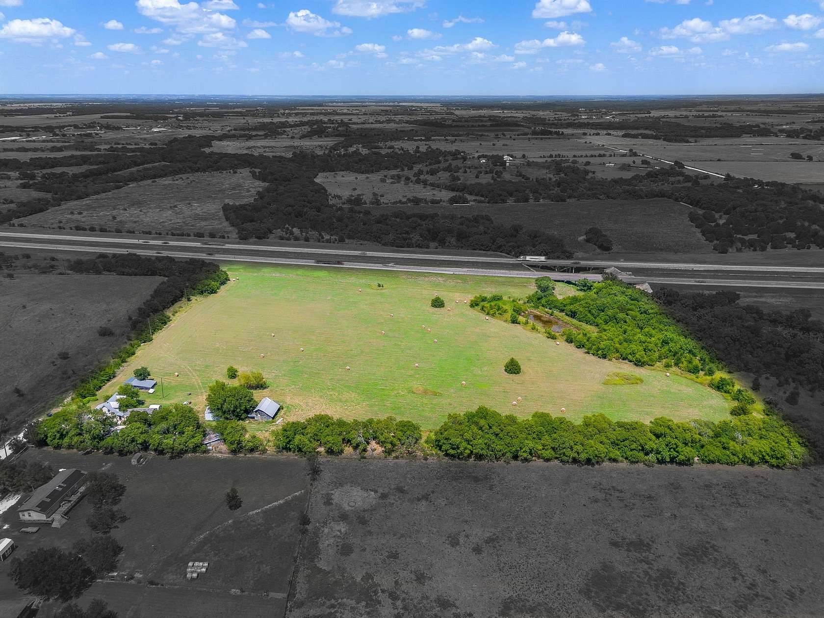 12.5 Acres of Land with Home for Sale in Grandview, Texas