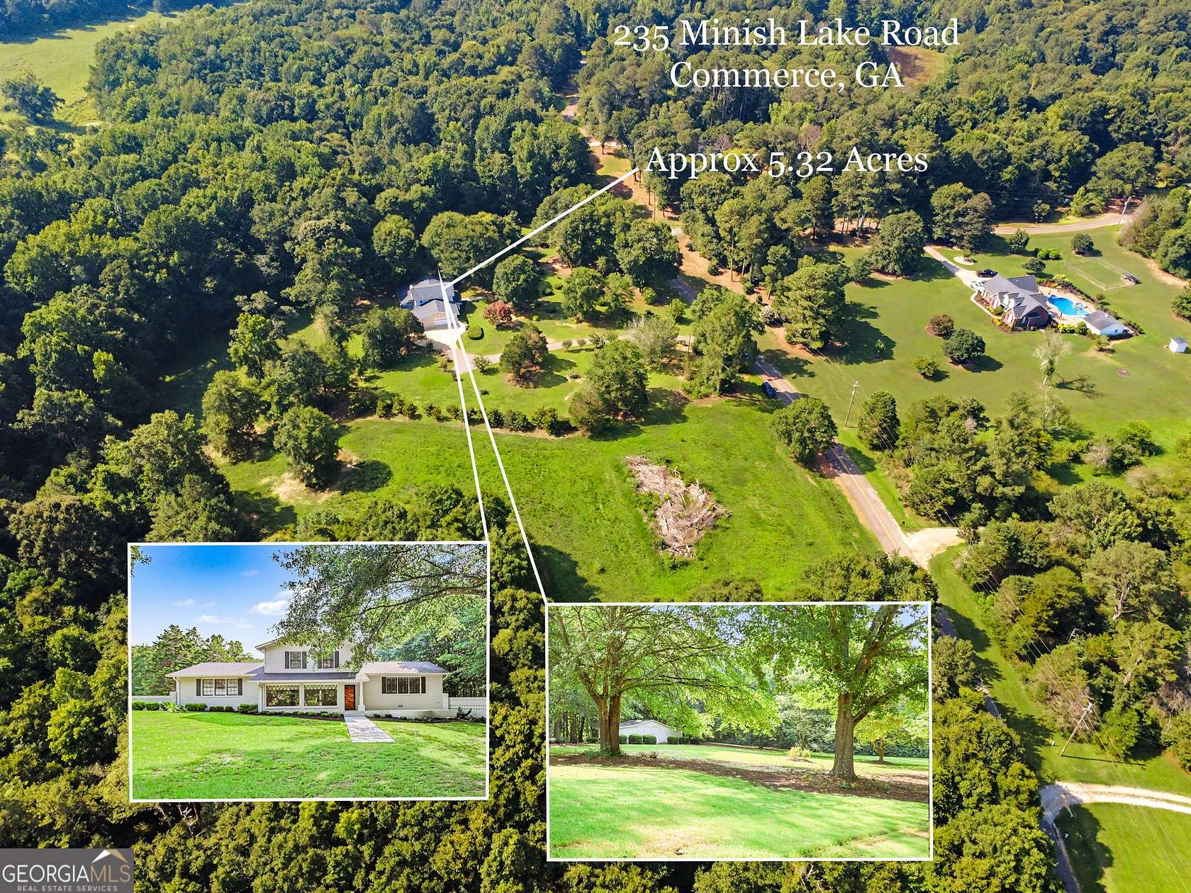 5.32 Acres of Land with Home for Sale in Commerce, Georgia