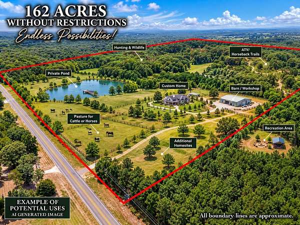 162 Acres of Land with Home for Sale in Murchison, Texas