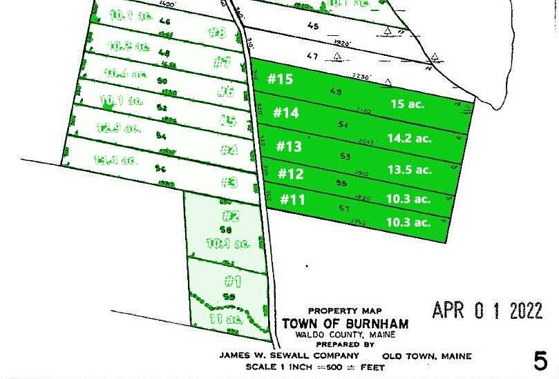 63.3 Acres of Recreational & Residential Land for Sale in Burnham, Maine