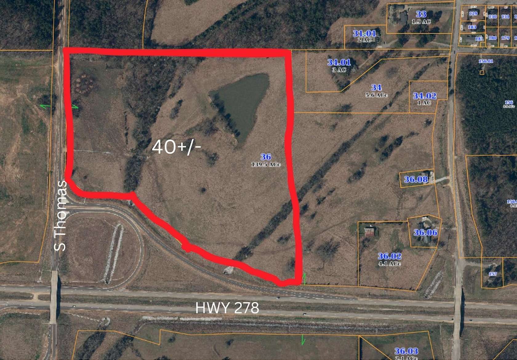 40 Acres of Land for Sale in Tupelo, Mississippi