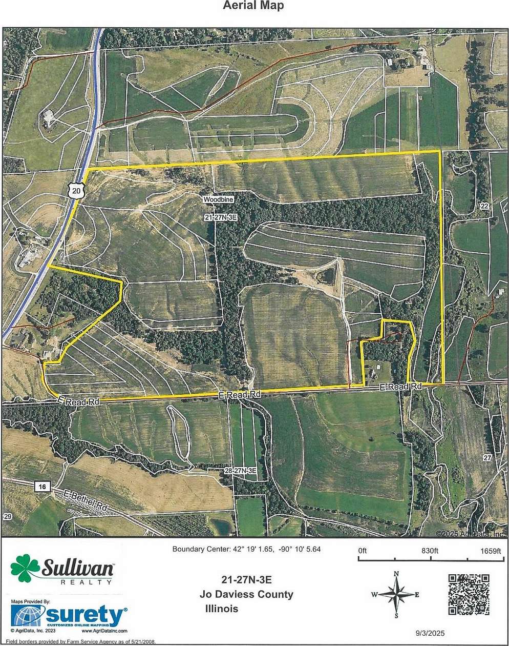 250 Acres of Agricultural Land for Sale in Elizabeth, Illinois