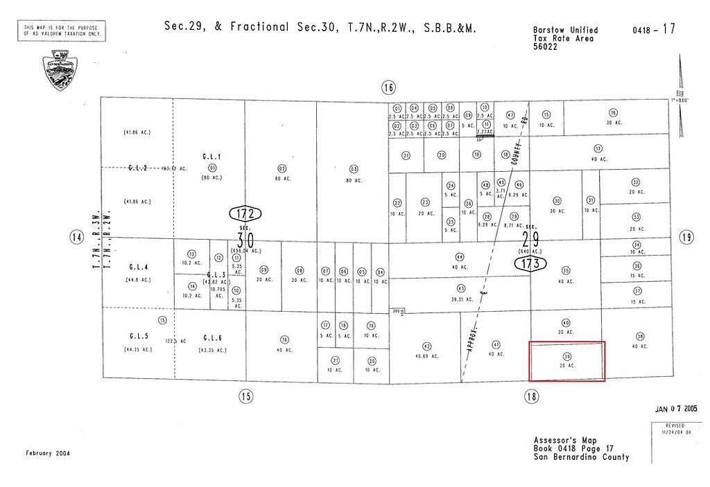20 Acres of Land for Sale in Barstow, California