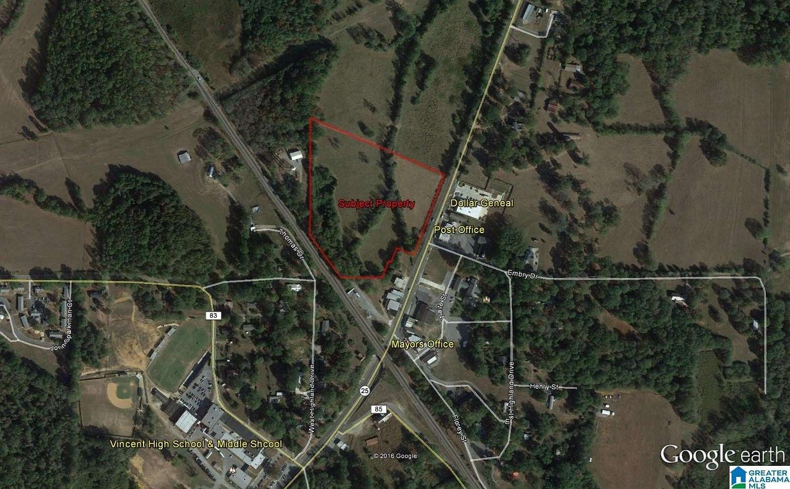 10 Acres of Commercial Land for Sale in Vincent, Alabama