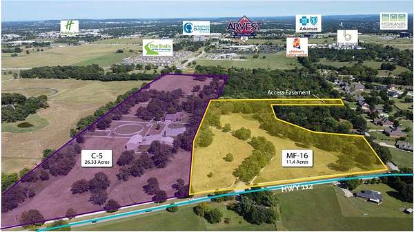 37.8 Acres of Improved Mixed-Use Land for Sale in Tontitown, Arkansas