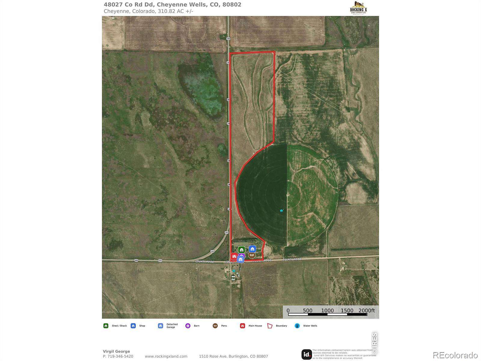 80 Acres of Agricultural Land with Home for Sale in Arapahoe, Colorado