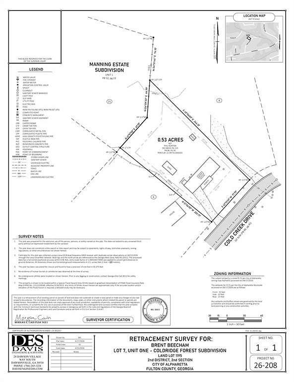 0.6 Acres of Residential Land for Sale in Alpharetta, Georgia