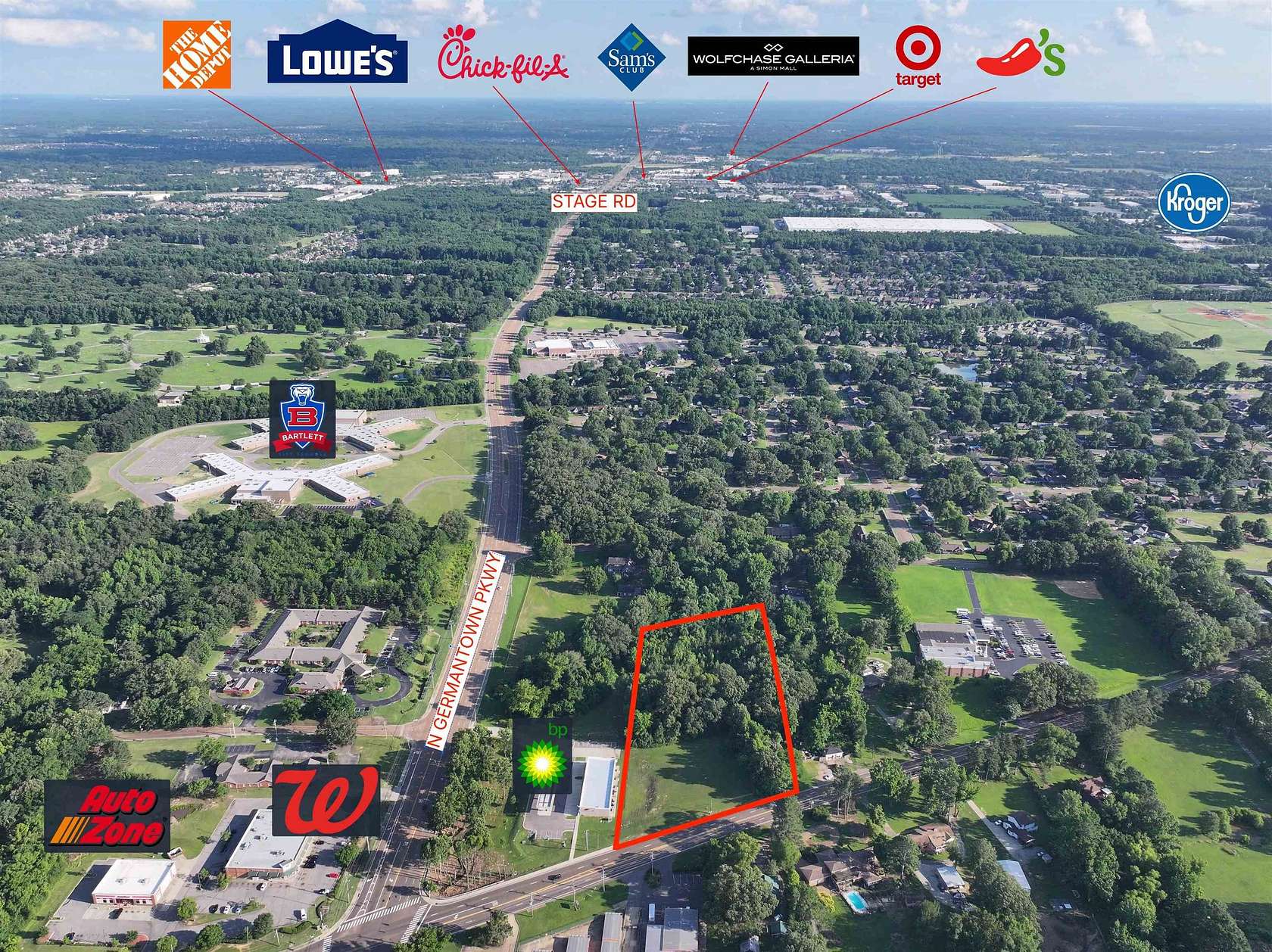 3.44 Acres of Commercial Land for Sale in Bartlett, Tennessee