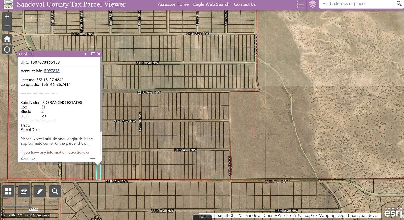 0.58 Acres of Land for Sale in Rio Rancho, New Mexico