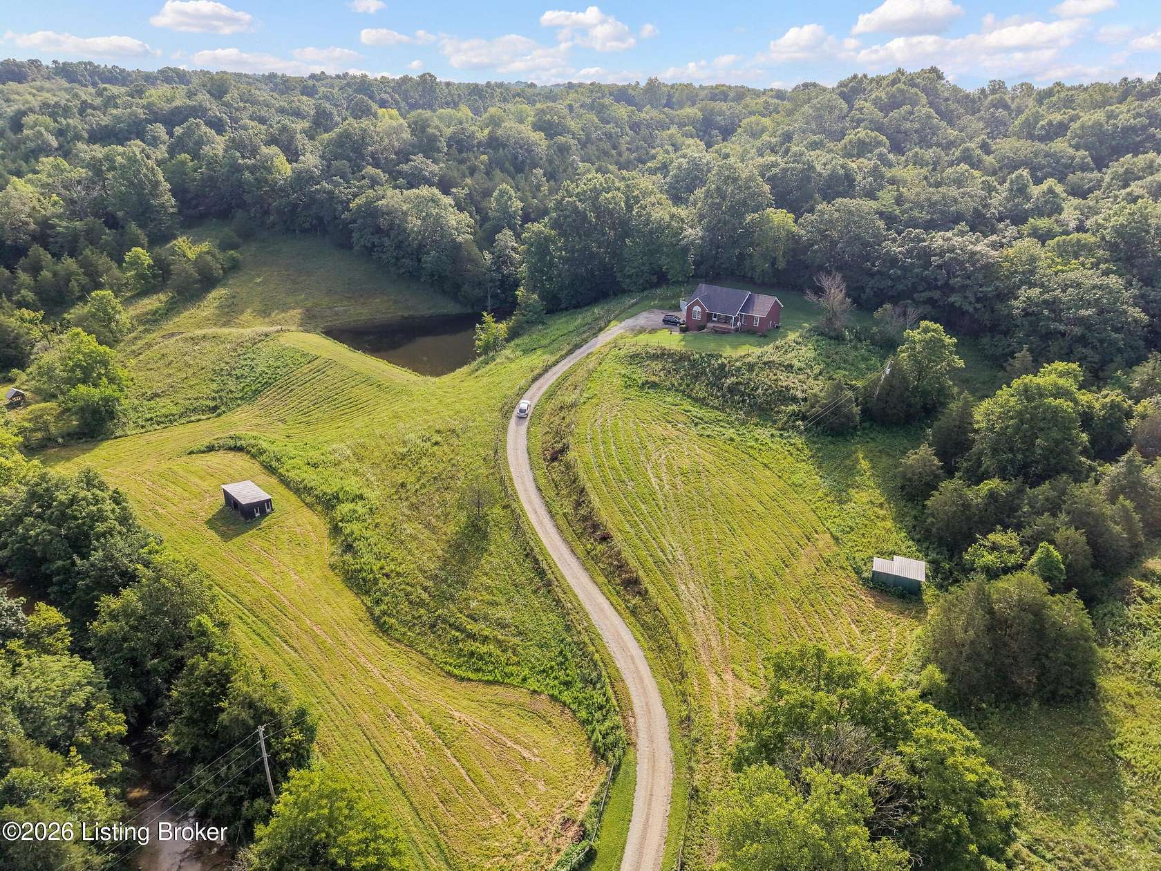 7.54 Acres of Land with Home for Sale in Taylorsville, Kentucky