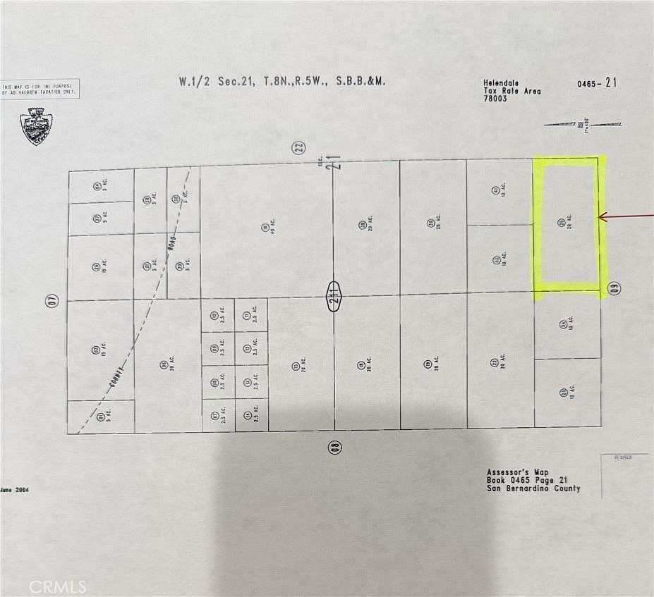 20 Acres of Land for Sale in Helendale, California