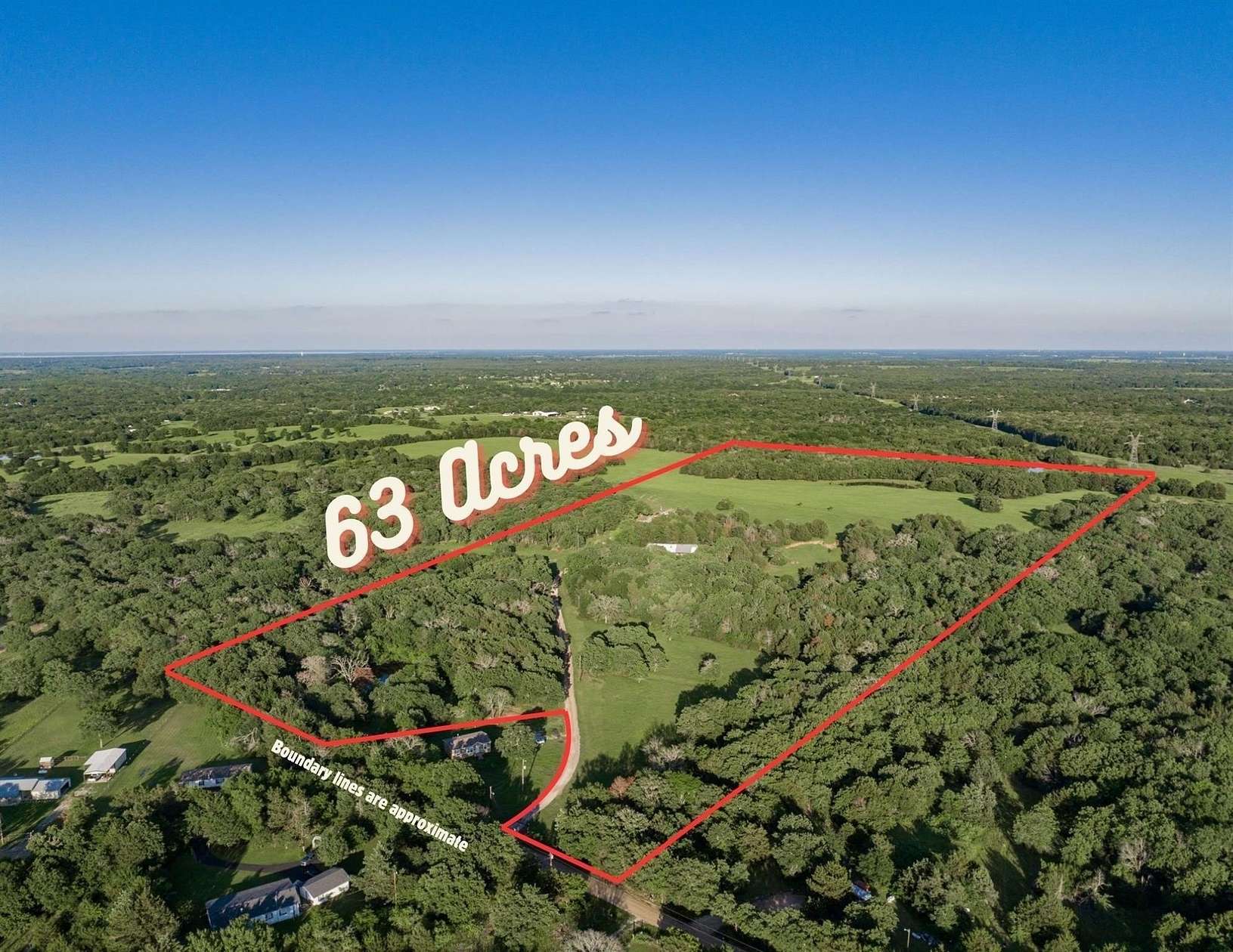 63 Acres of Recreational Land with Home for Sale in Terrell, Texas