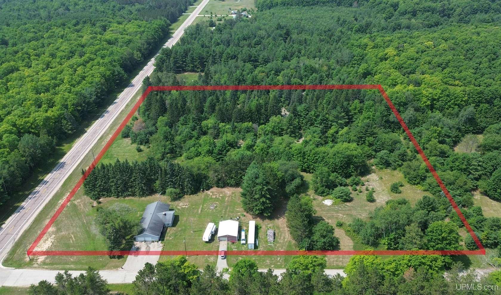 10 Acres of Recreational Land with Home for Sale in Manistique, Michigan