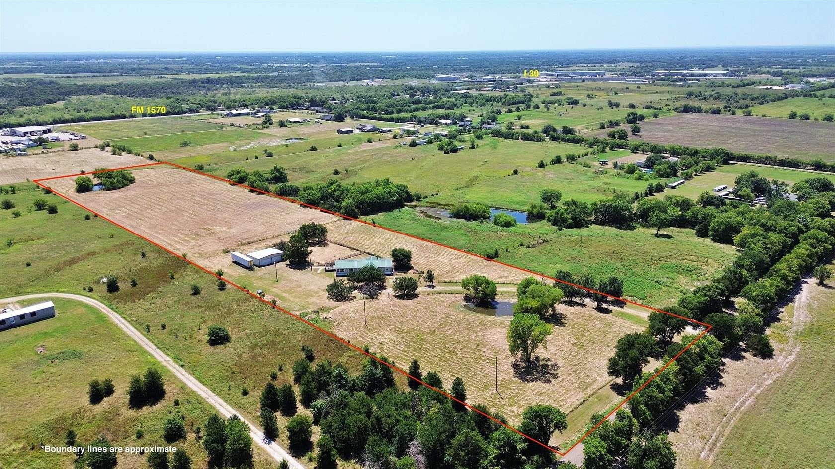 9.78 Acres of Land with Home for Sale in Greenville, Texas