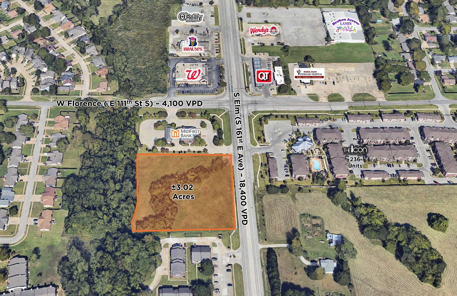 3 Acres of Commercial Land for Sale in Broken Arrow, Oklahoma