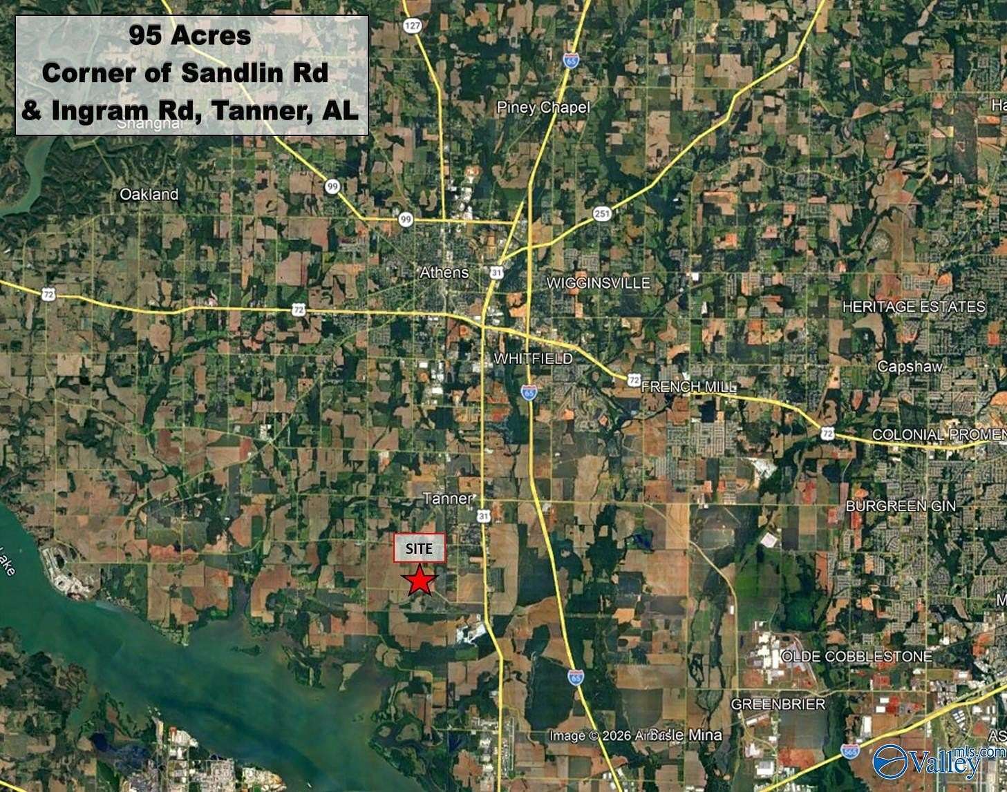 95 Acres of Land for Sale in Tanner, Alabama