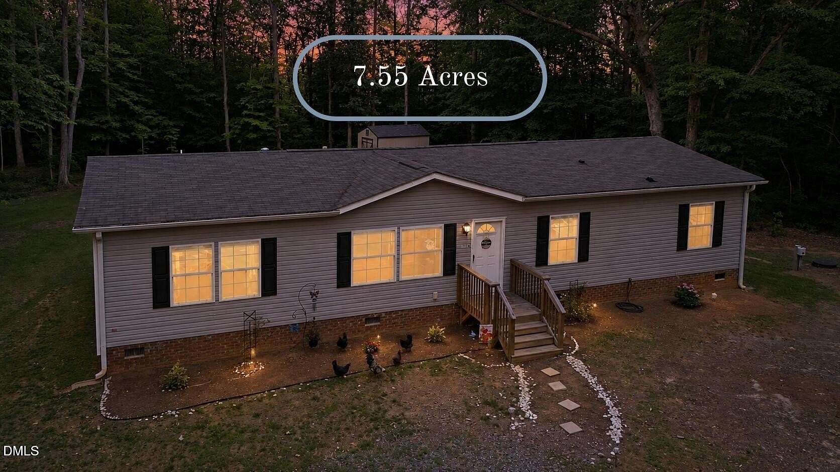 7.55 Acres of Land with Home for Sale in Hurdle Mills, North Carolina
