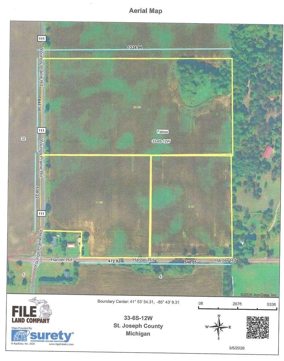 40 Acres of Land for Sale in Constantine, Michigan