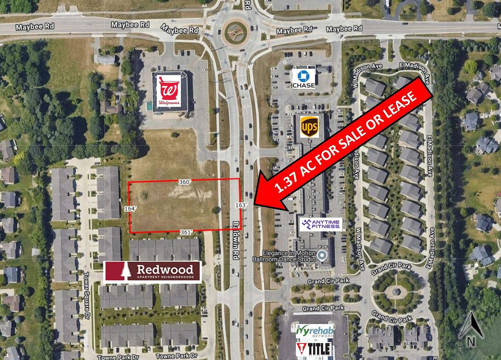 1.37 Acres of Commercial Land for Sale in Lake Orion, Michigan