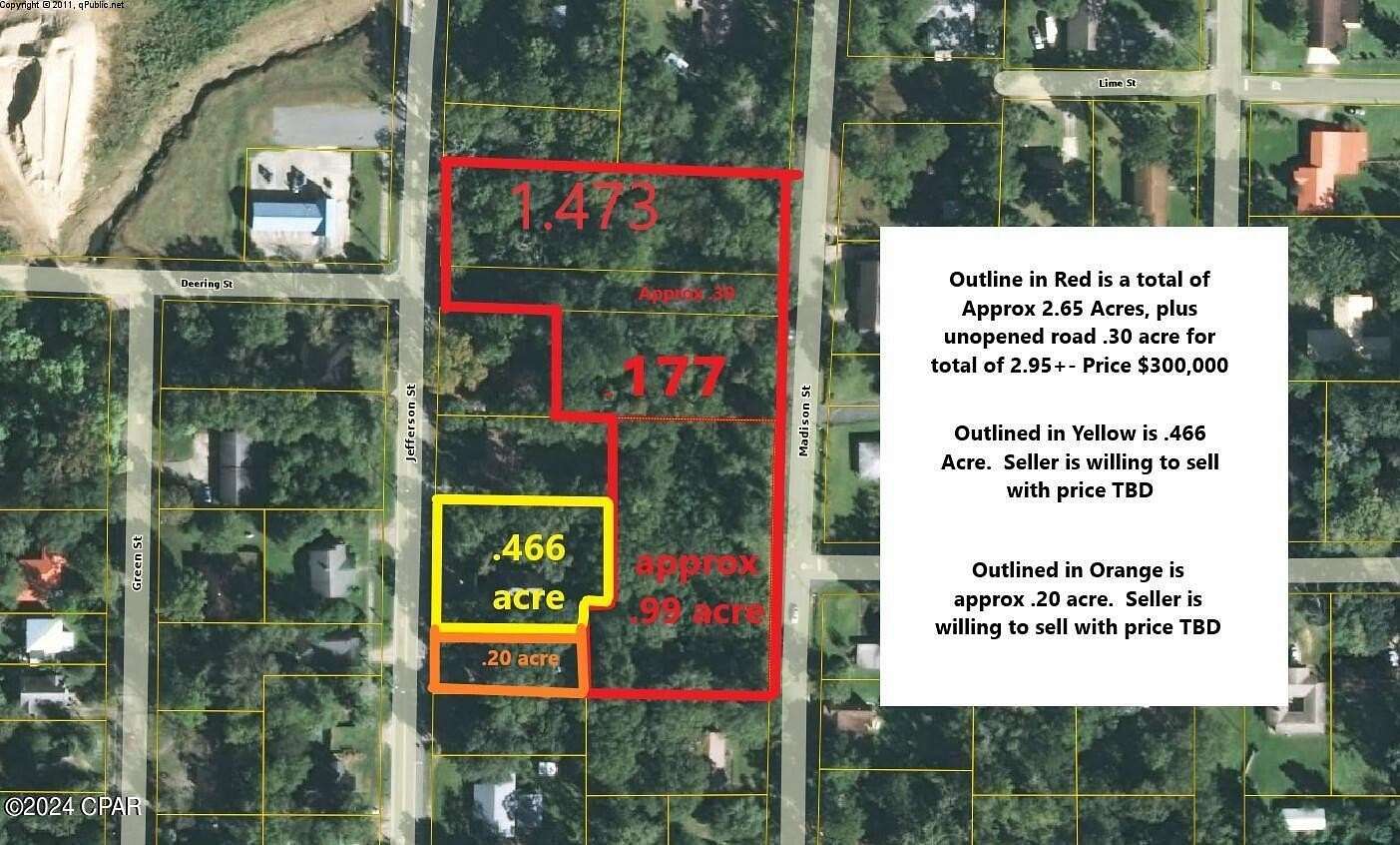 2.63 Acres of Commercial Land for Sale in Marianna, Florida