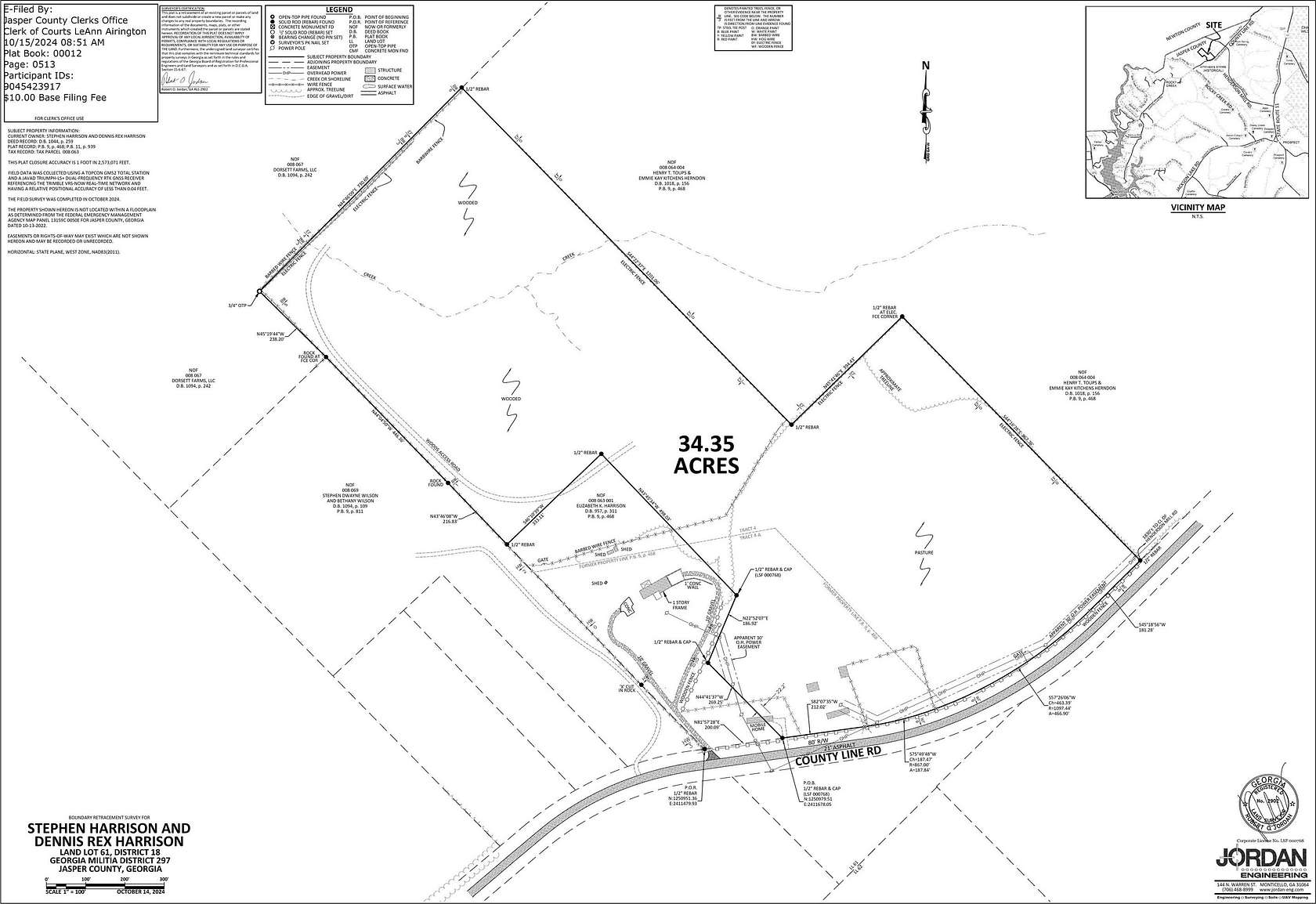 34.3 Acres of Land for Sale in Mansfield, Georgia