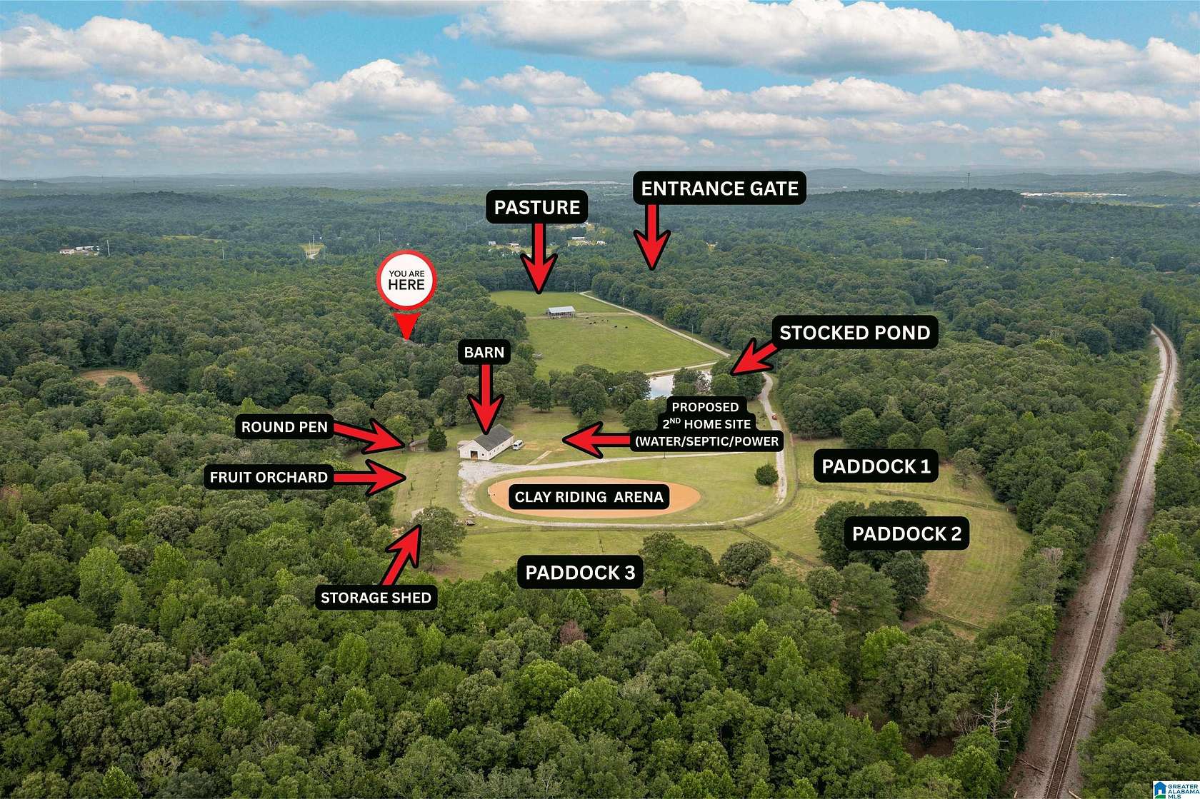96 Acres of Land with Home for Sale in Lincoln, Alabama