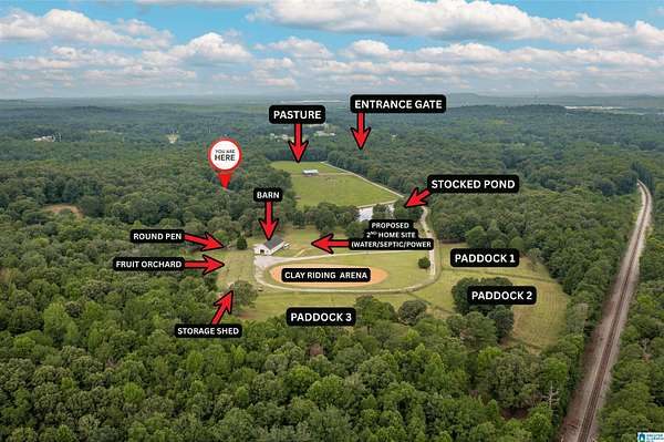 96 Acres of Land with Home for Sale in Lincoln, Alabama