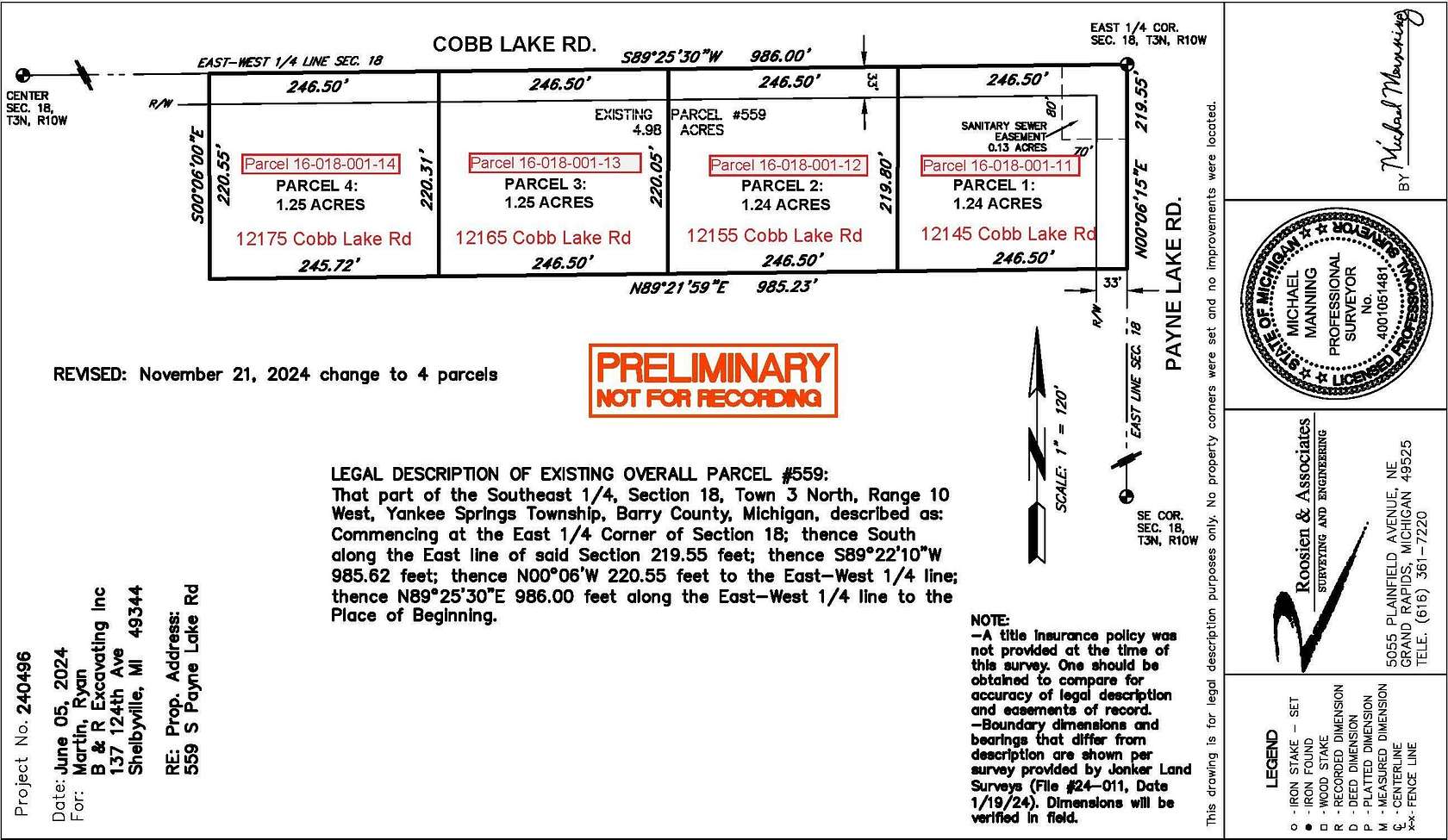 1.24 Acres of Residential Land for Sale in Wayland, Michigan