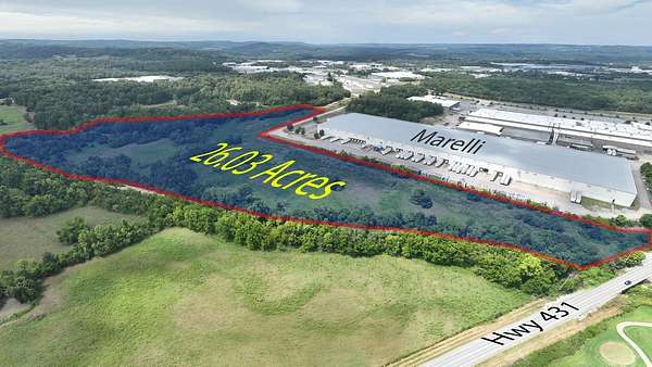25.2 Acres of Commercial Land for Auction in Lewisburg, Tennessee